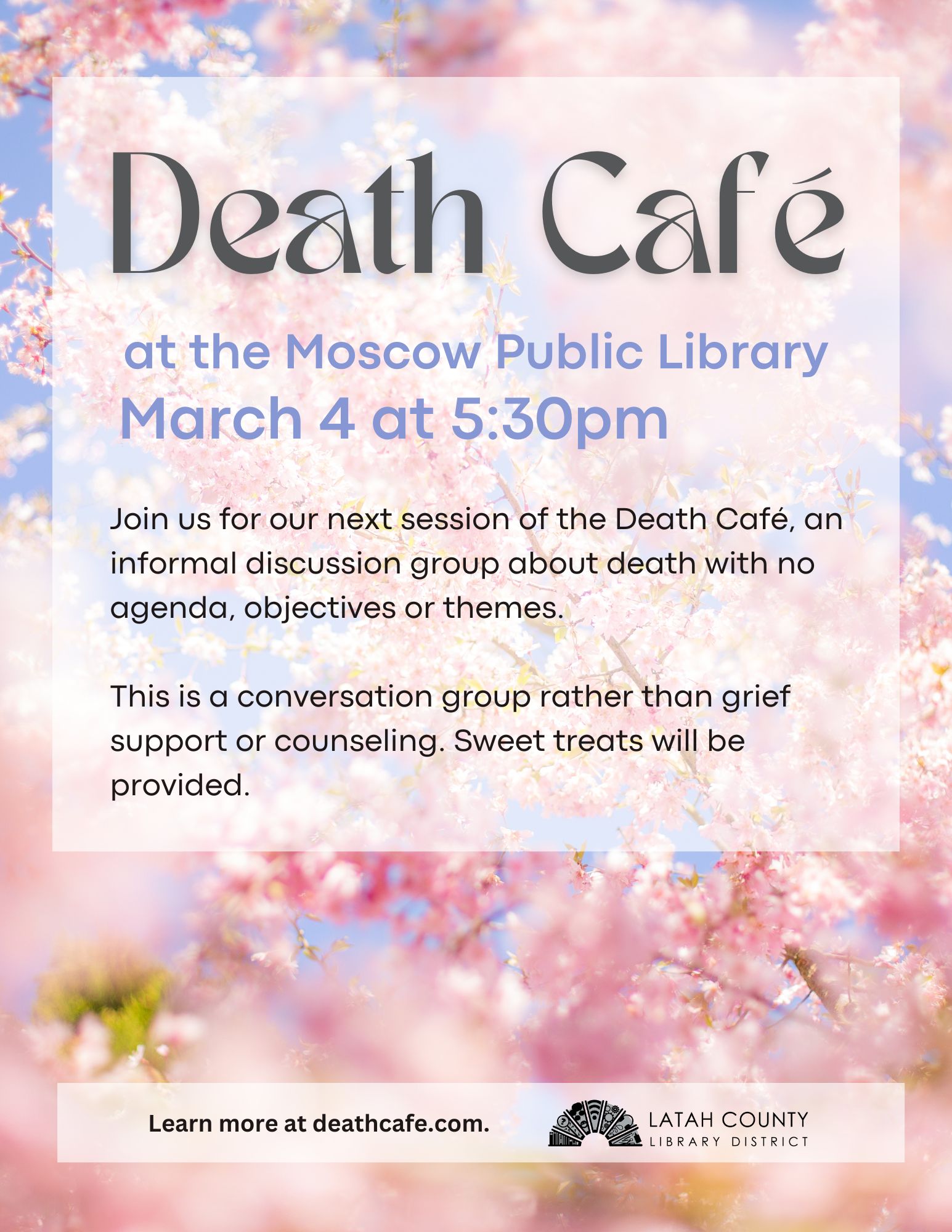 Death Cafe at the Moscow Public Library March 4 at 5:30