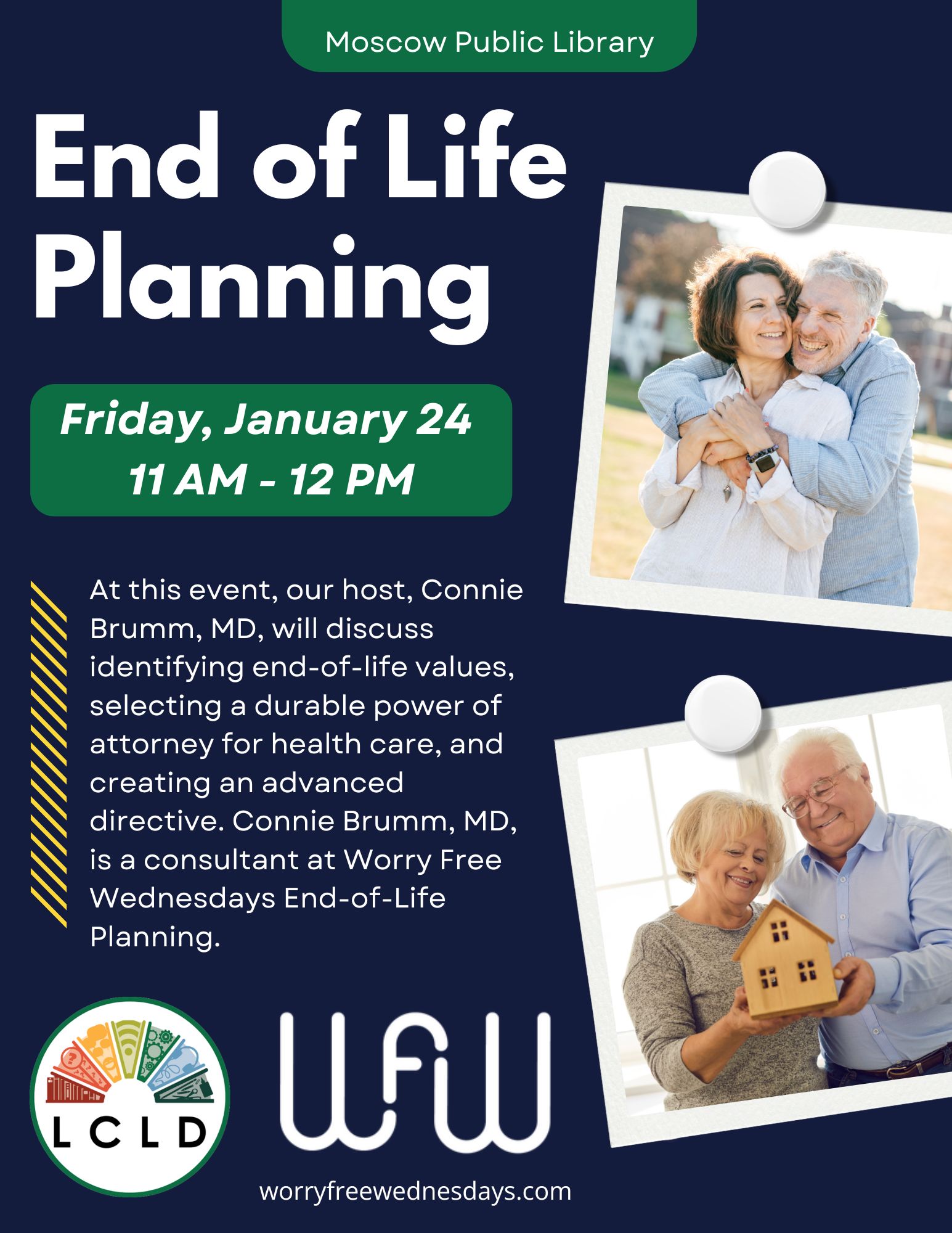 End of Life Planning Friday, January 24, 11 AM to 12 PM at the Moscow Public Library