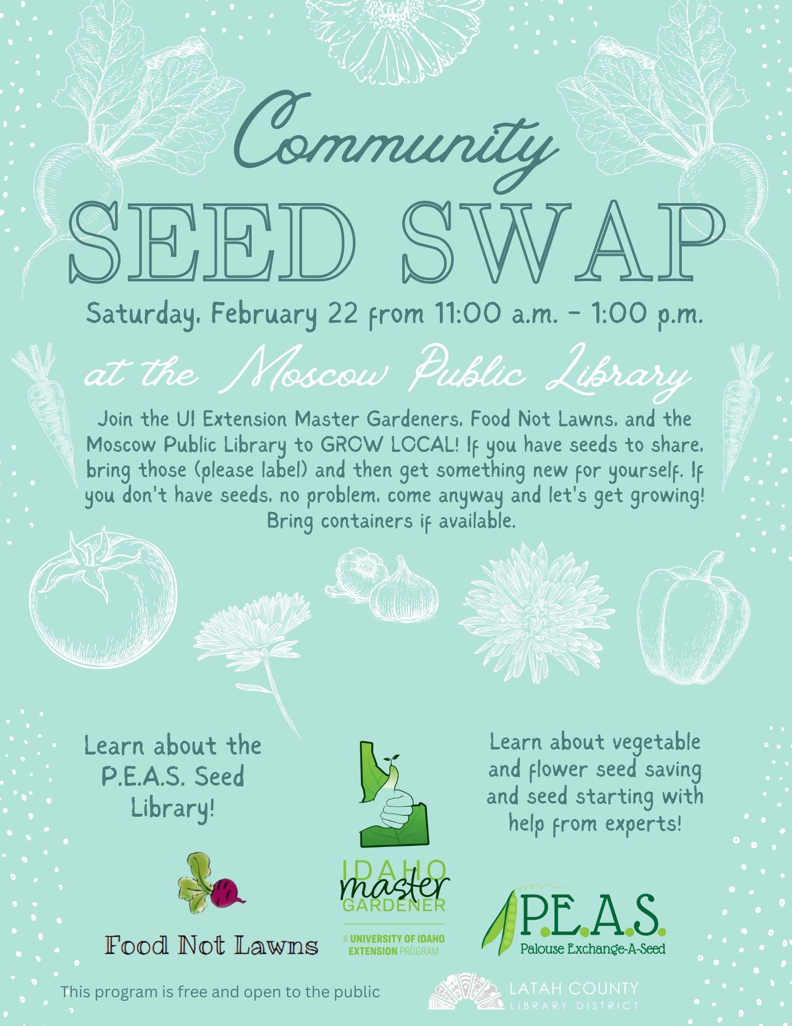 Seed Swap at the Moscow Public Library Saturday, February 22, from 11 am to 1 pm