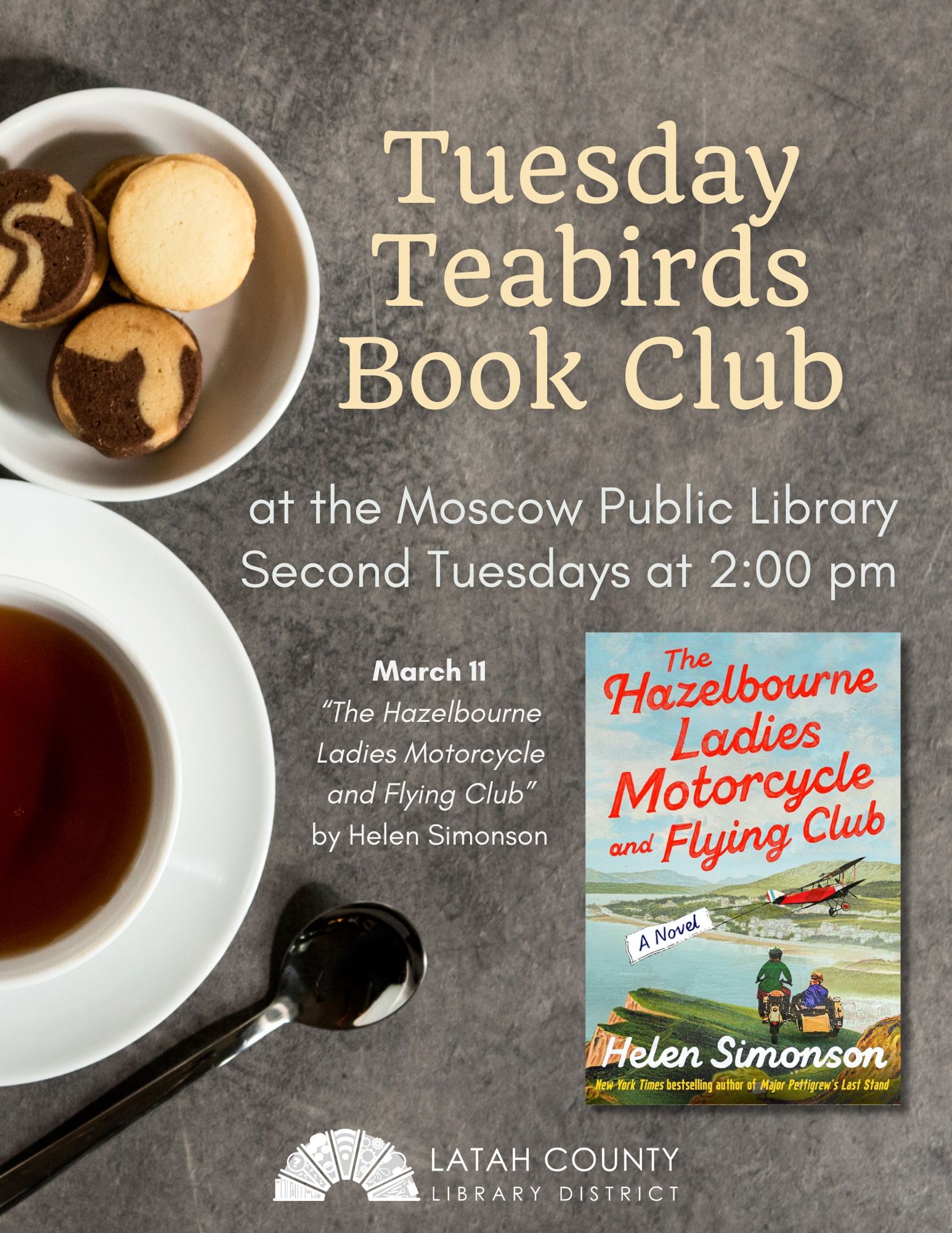 Tuesday Teabirds Book Club at the Moscow Public Library on March 11 at 2 PM