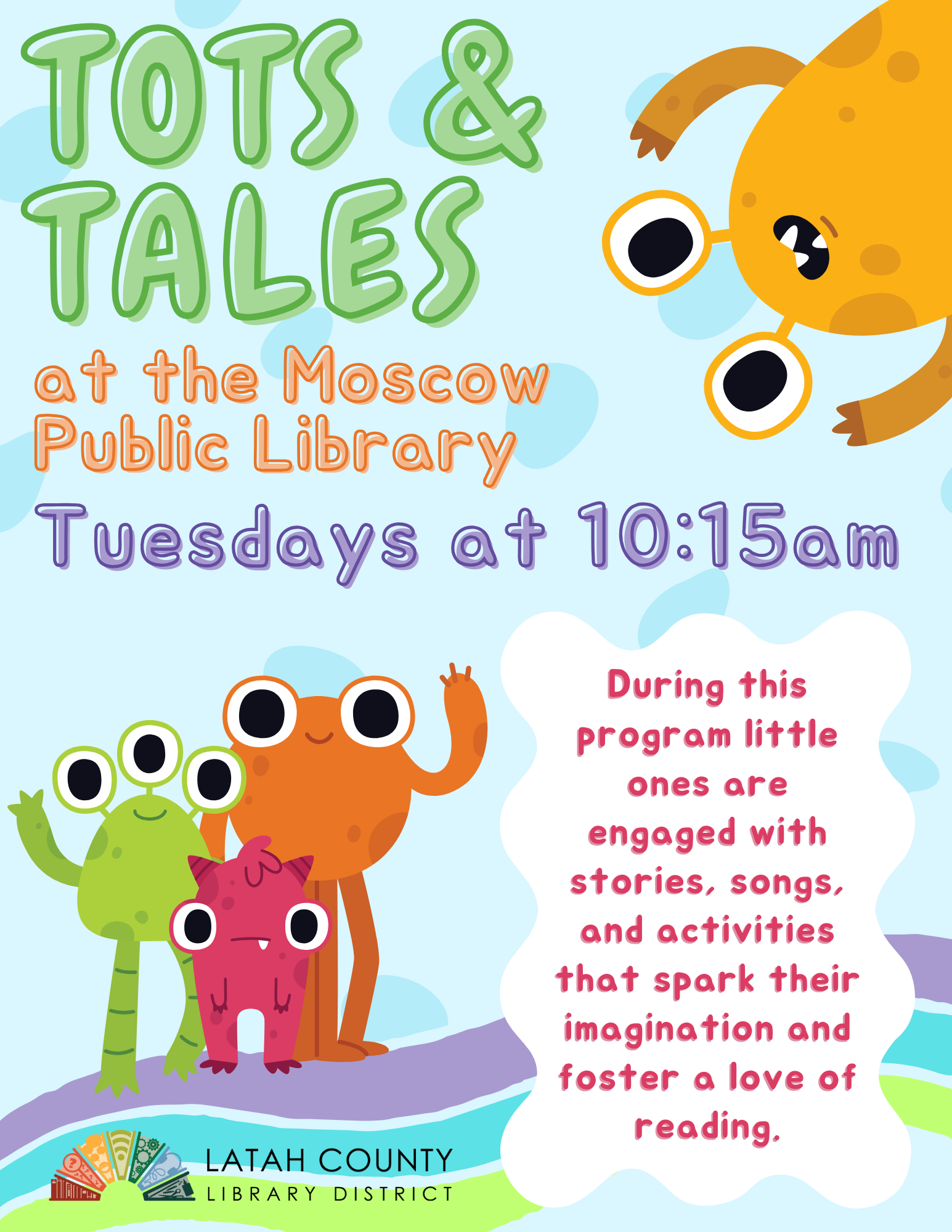 Tots and Tales Flyer Stories link to Storytimes page