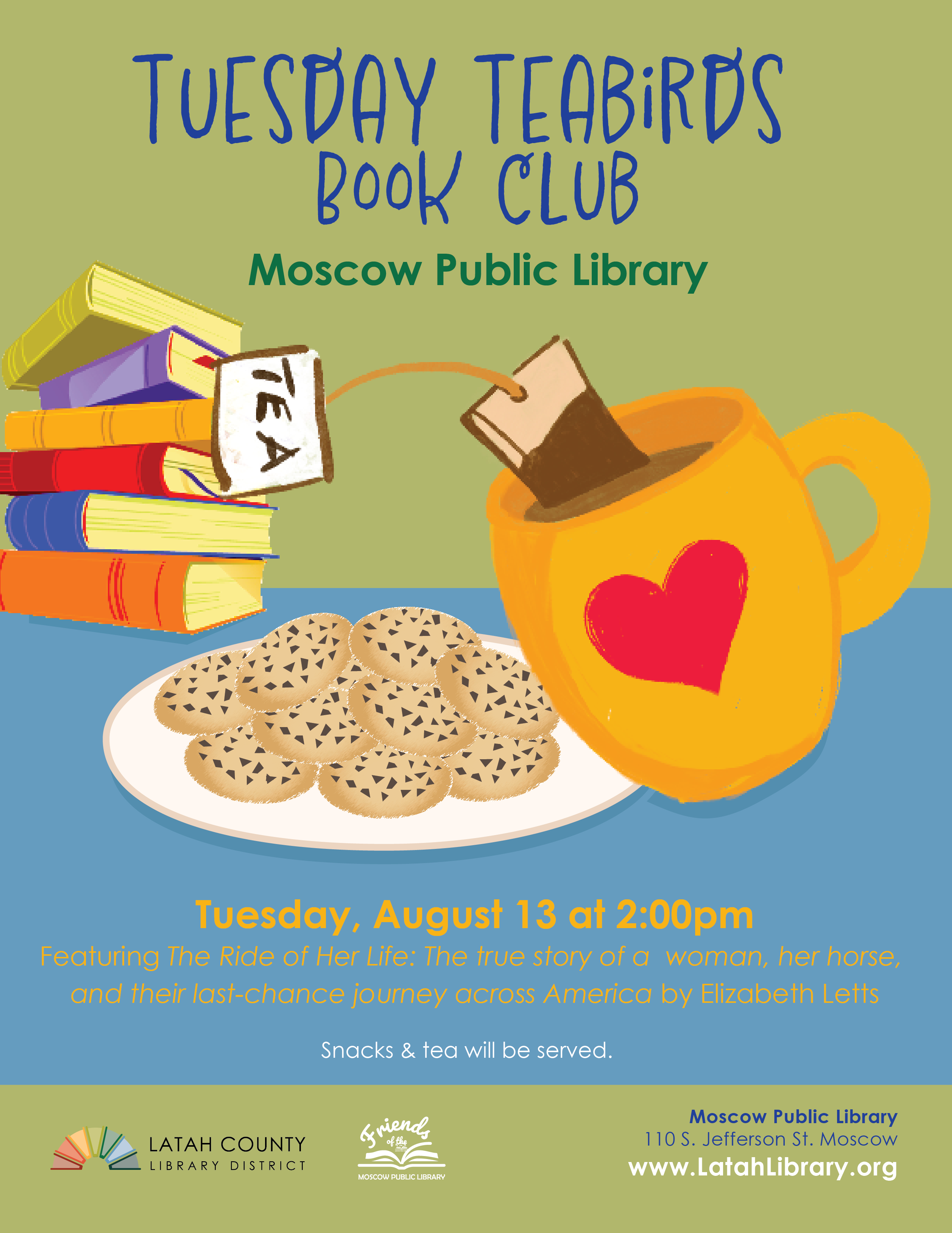 Tuesday Teabirds Book Club Flier August 2024-01-01